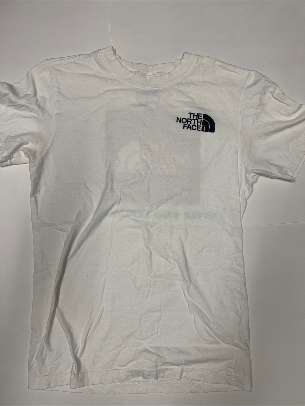 The North Face White Short-Sleeve Tee with Black Logo